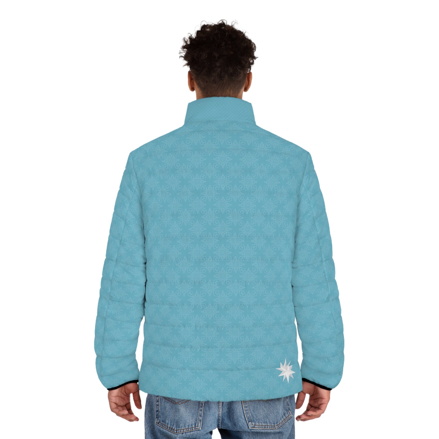 Sapphire Sky-ICE FROSTED Diamond Infinite Universe  Infinite Universe Men's Puffer Jacket (AOP)