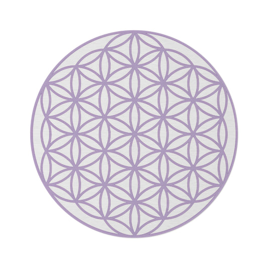 WHITE & PURPLE CIRCLE OF LIFE Round Rug