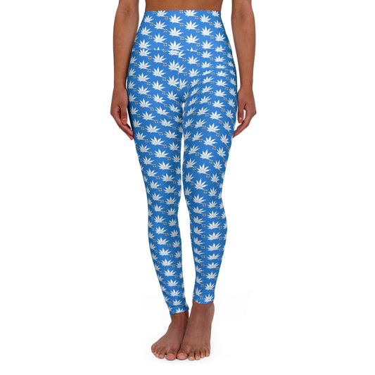 NEW Sapphire BLUE-ICE Infinite Universe High-Waist Yoga Leggings — All-Over Pattern Activewear