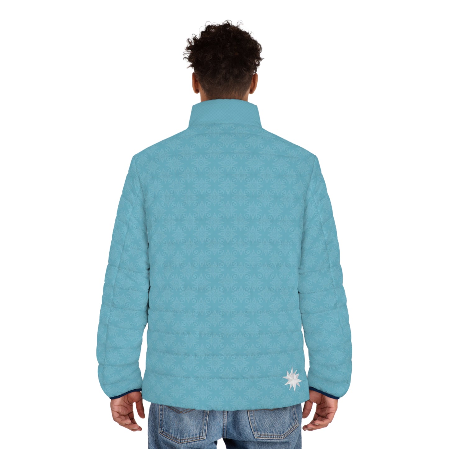 Sapphire Sky-ICE FROSTED Diamond Infinite Universe  Infinite Universe Men's Puffer Jacket (AOP)