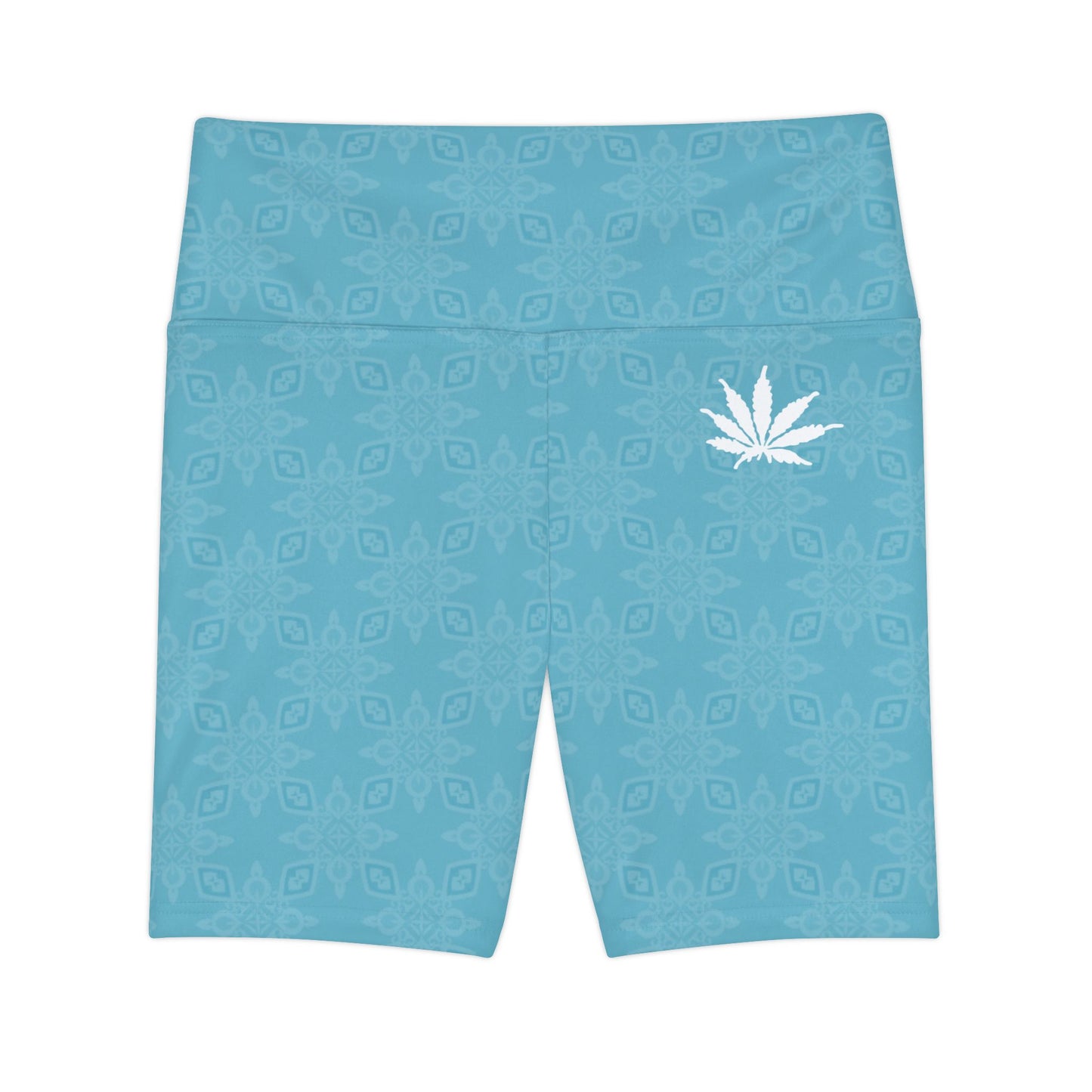 Sapphire SKY-ICE Infinite Universe Aqua Leaf Pattern Women's Workout Shorts