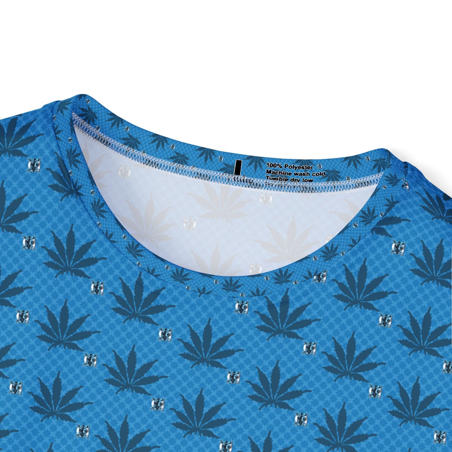 UKNOWN BLUE Men's Sports Jersey - AOP Leaf Print, Casual Streetwear, Summer Sports Top, Gift for Athletes, Cool Graphic Tee