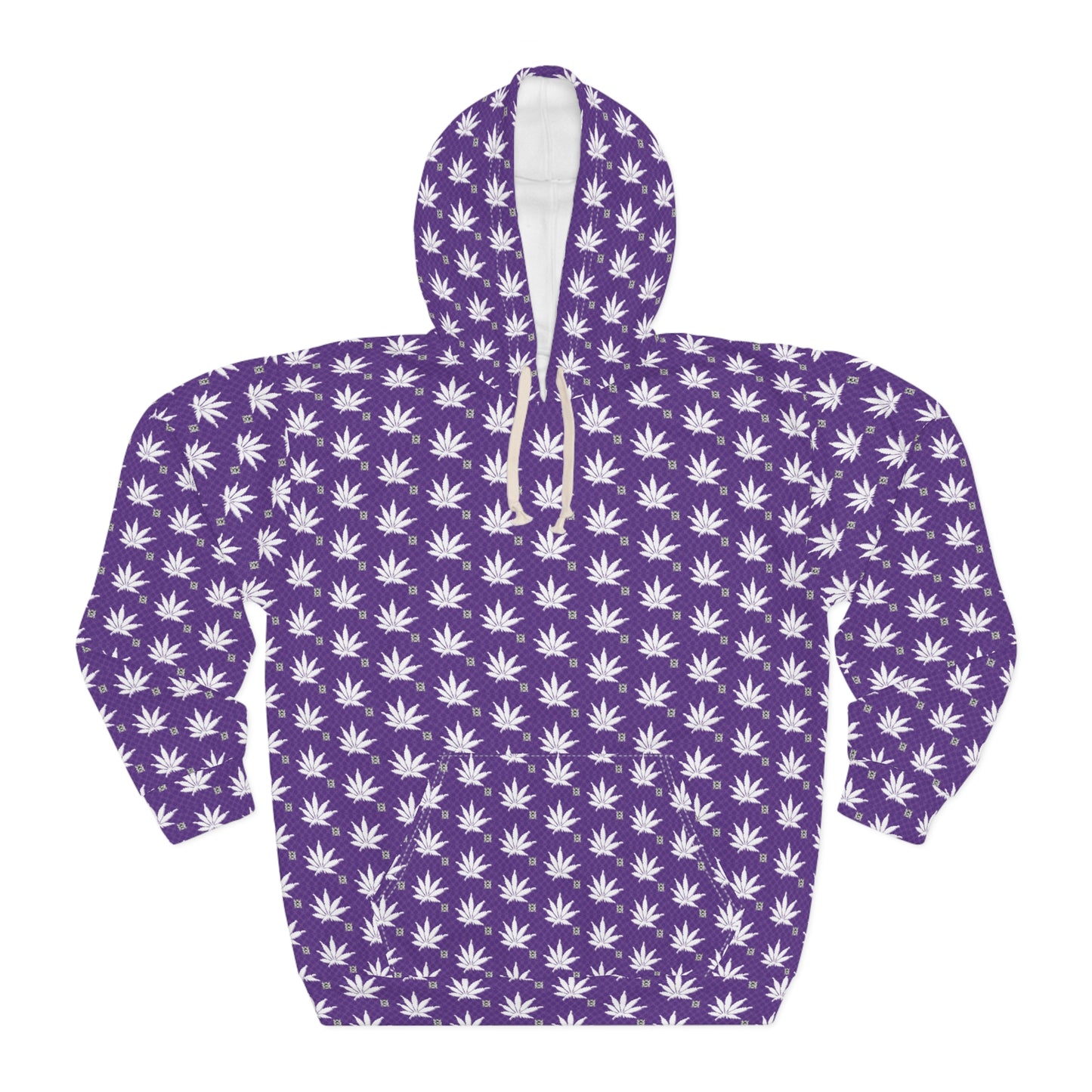 FROSTED RICH ICED DIAMOND Infinite Universe Pattern Hoodie – All-Over Print Cannabis Leaf Pullover
