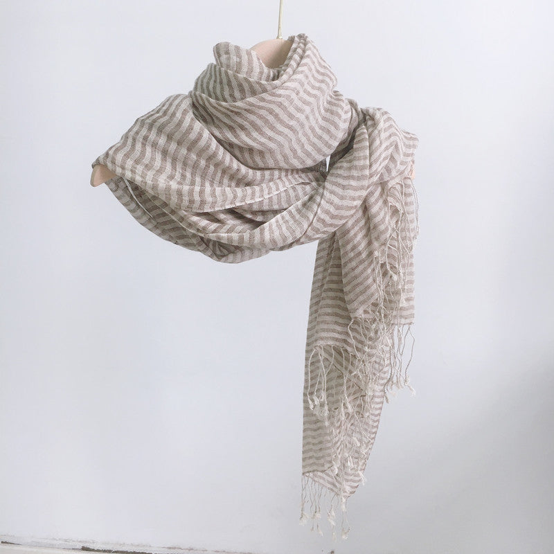 High Quality 100% Linen Scarf Plaid Shawl Four Seasons Scarves Muslim Scarves For Lady