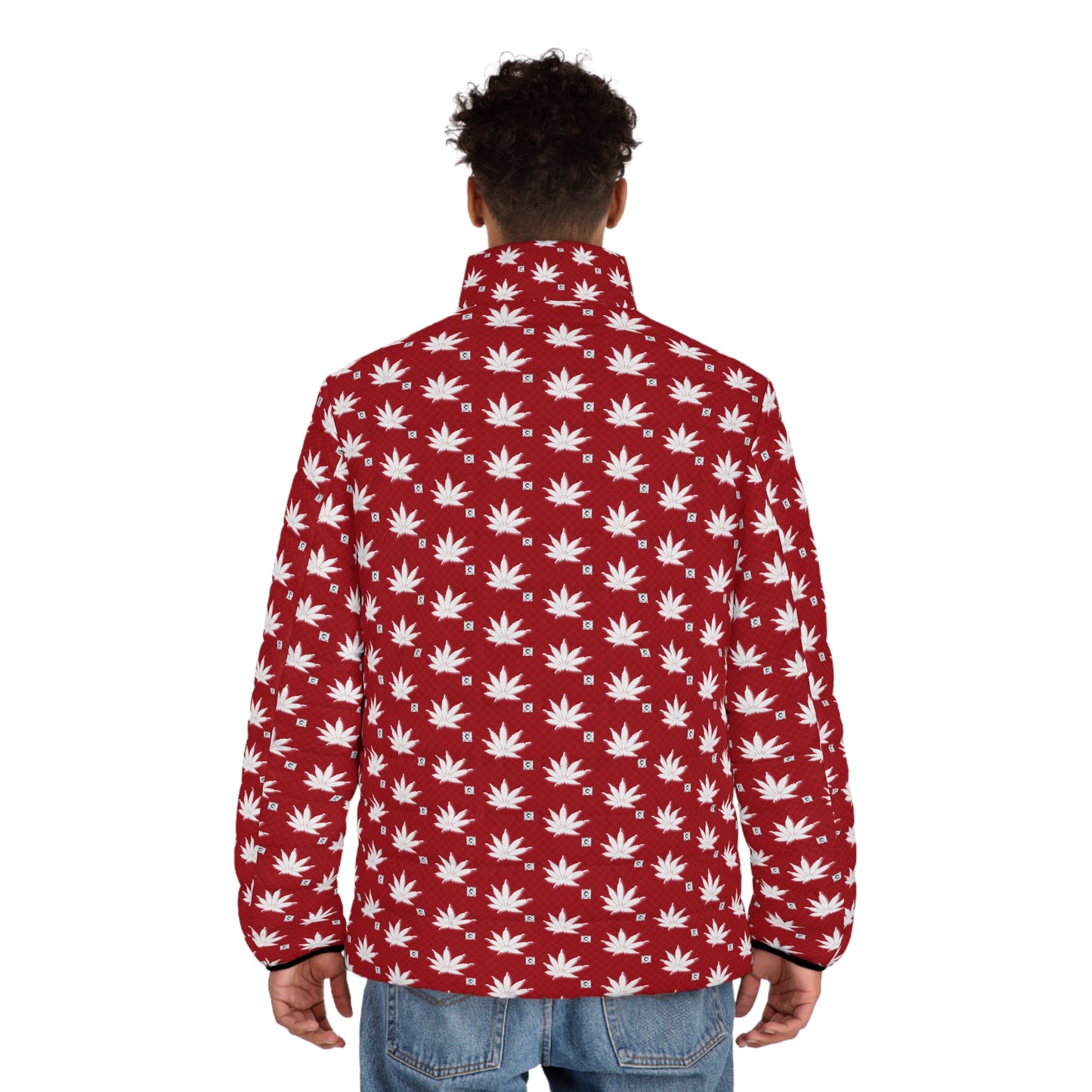 FROSTED BLOOD ICED DIAMOND Infinite Universe - Men's Puffer Jacket with Leaf Pattern