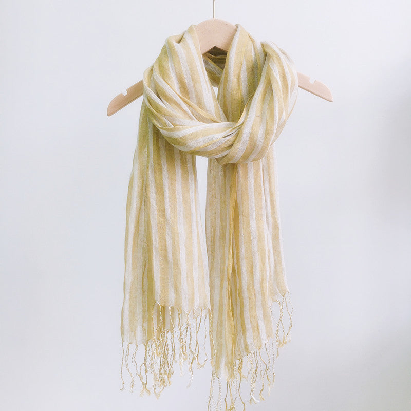 High Quality 100% Linen Scarf Plaid Shawl Four Seasons Scarves Muslim Scarves For Lady