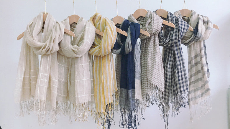 High Quality 100% Linen Scarf Plaid Shawl Four Seasons Scarves Muslim Scarves For Lady