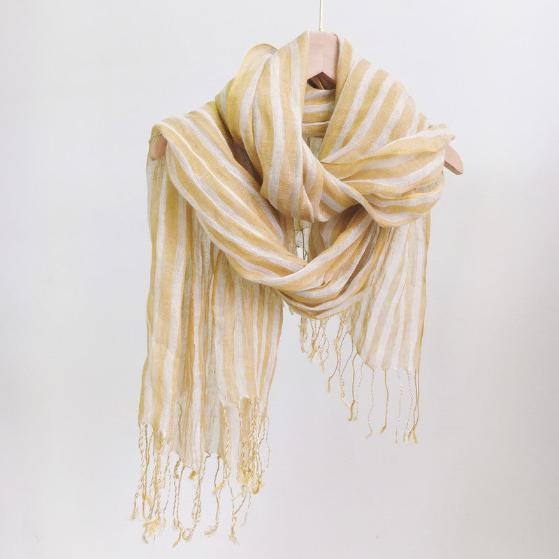 High Quality 100% Linen Scarf Plaid Shawl Four Seasons Scarves Muslim Scarves For Lady