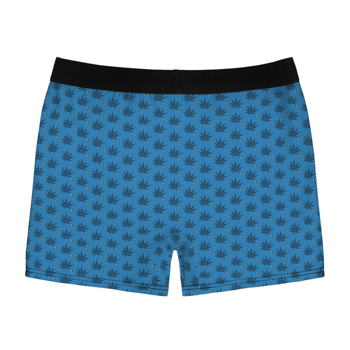 UNKNOWN BLUE Stylish Men’s Boxer Briefs - Cannabis Leaf Print, Fun Underwear, Comfortable Everyday Wear, Unique Gift for Him, Festival Attire