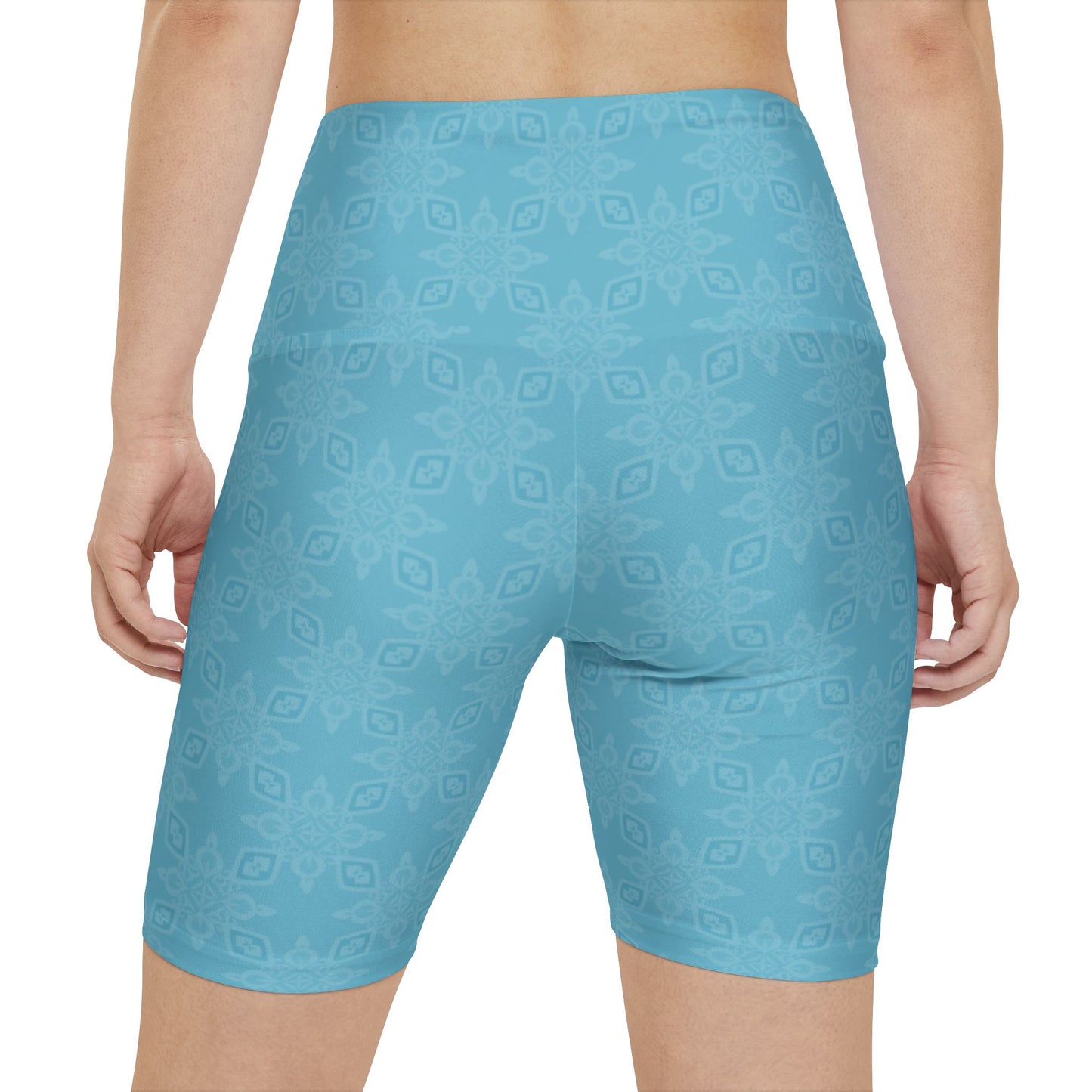 Sapphire SKY-ICE Infinite Universe Aqua Leaf Pattern Women's Workout Shorts