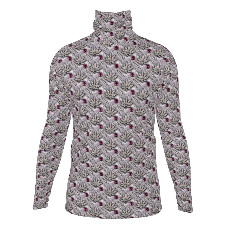 BLOOD THIRSTY RUBY RED DIAMOND IU Mens slim fit roll neck