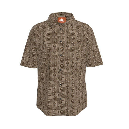 Patterned Christ returned Infinite Universe Mens Short Sleeve Shirt