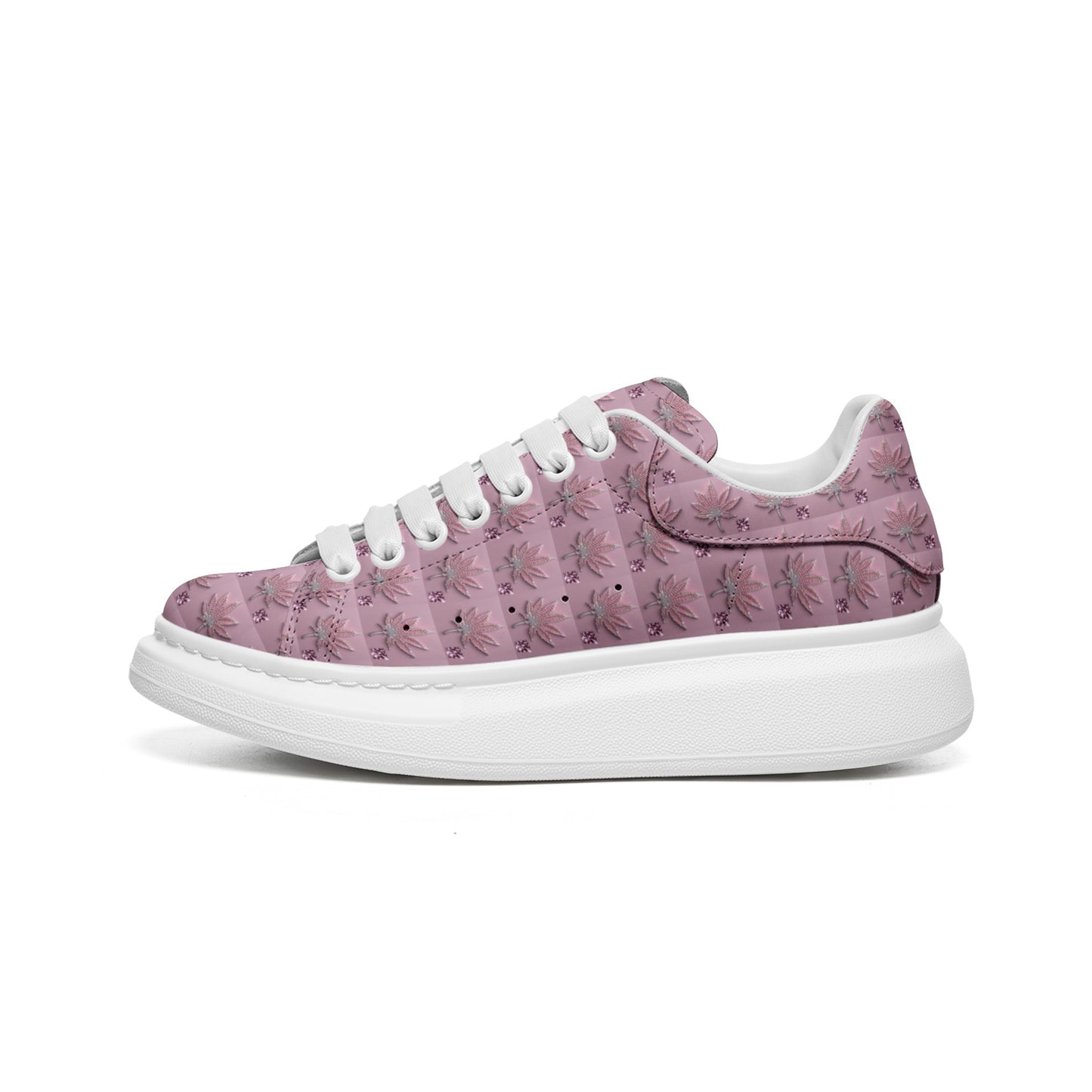 5D ICED OUT FLAME DIAMOND - Infinite Universe - Unisex Non Slip Lace Up Faux Leather Sneakers