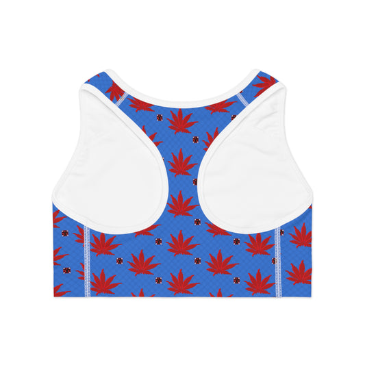 BLOOD STAR STRUCK Infinite Universe Colorful Leaf Sports Bra for Active Lifestyle, Yoga, Fitness, Workout Gear, Gift for Her, Summer Essential