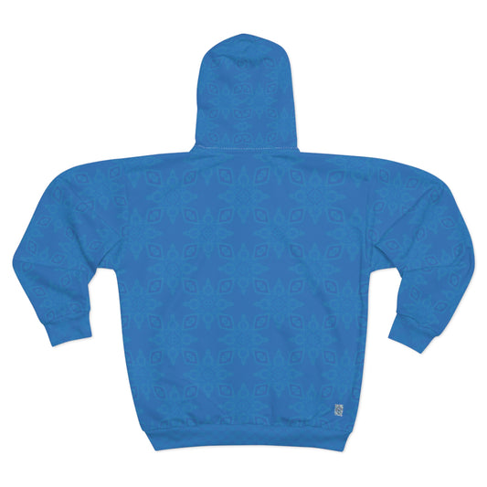 Sapphire BLUE-ICE Infinite Universe Unisex Zip Hoodie (AOP)