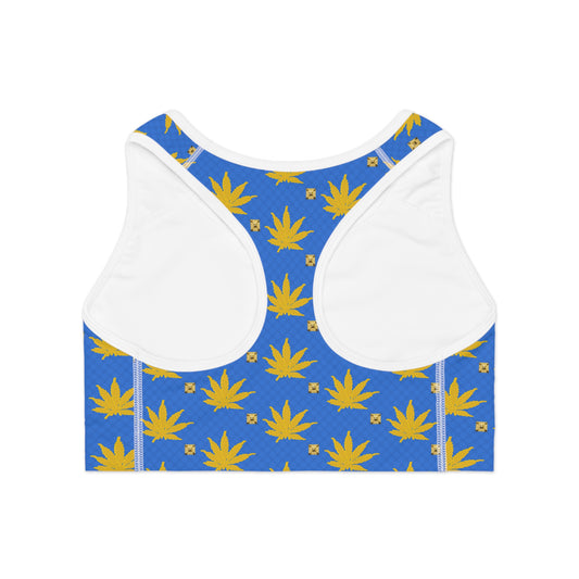 GOLD FORT KNOXX STAR STRUCK ICED DIAMOND Infinite Universe Colorful Leaf Sports Bra for Active Lifestyle, Yoga, Fitness, Workout Gear, Gift for Her, Summer Essential