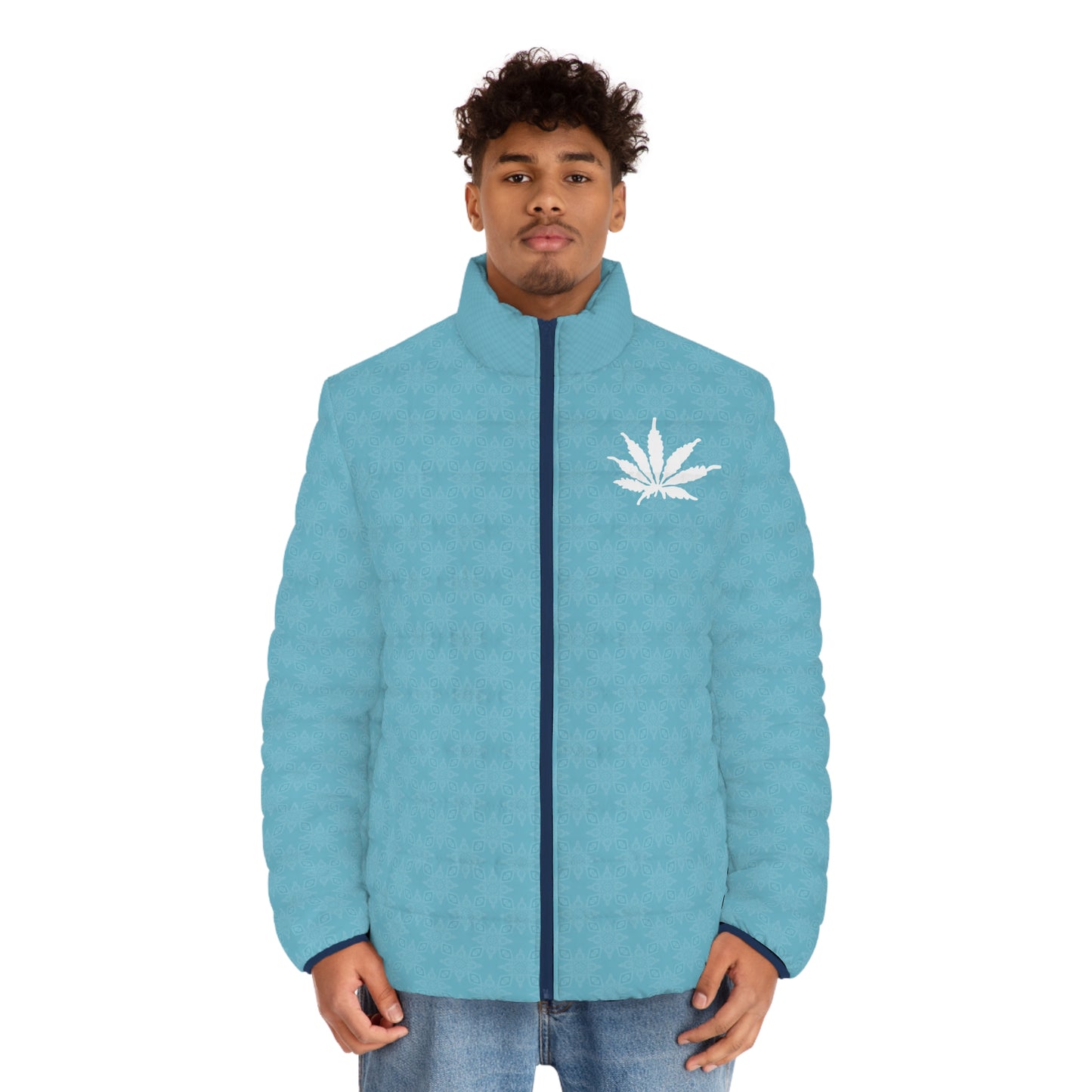 Sapphire Sky-ICE FROSTED Diamond Infinite Universe  Infinite Universe Men's Puffer Jacket (AOP)