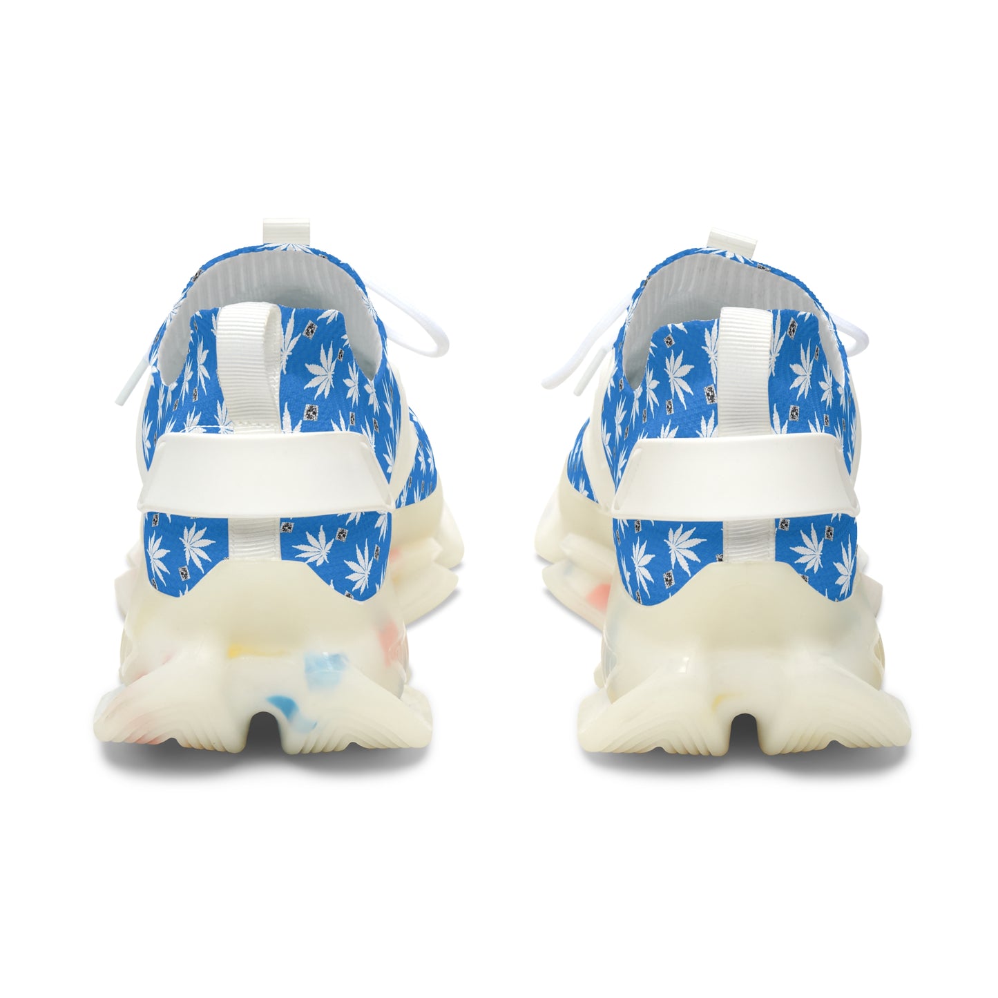 NEW Sapphire BLUE-ICE Infinite Universe Mesh Sneakers — Blue Palm Leaf Athletic Shoes for Women