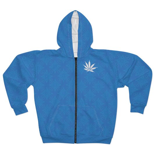 Sapphire BLUE-ICE Infinite Universe Unisex Zip Hoodie (AOP)