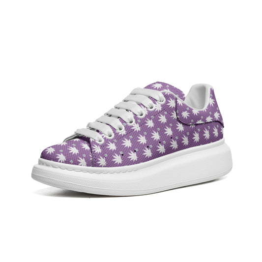 FROSTED LIGHT RICH ICED DIAMOND Infinite Universe Unisex Non Slip Lace Up Faux Leather Sneakers