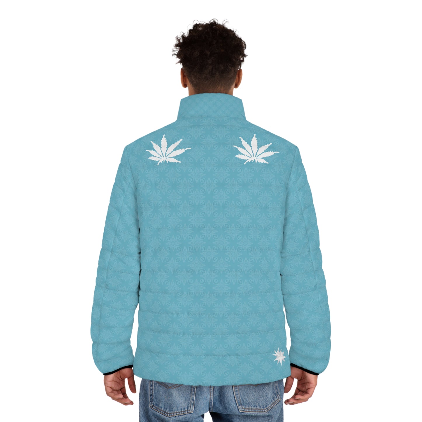 Sapphire SKY-ICE FROST {BABY STAR FLAKE} Infinite Universe Men's Puffer Jacket (AOP)