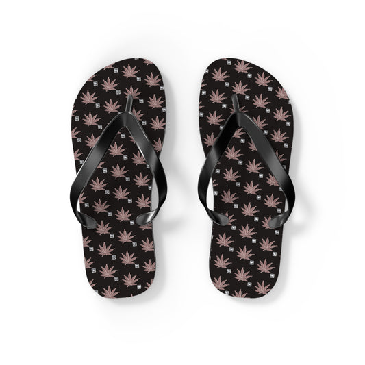 FROSTED BLACK ICED Diamond - Infinite Universe Bohemian Floral Flip Flops