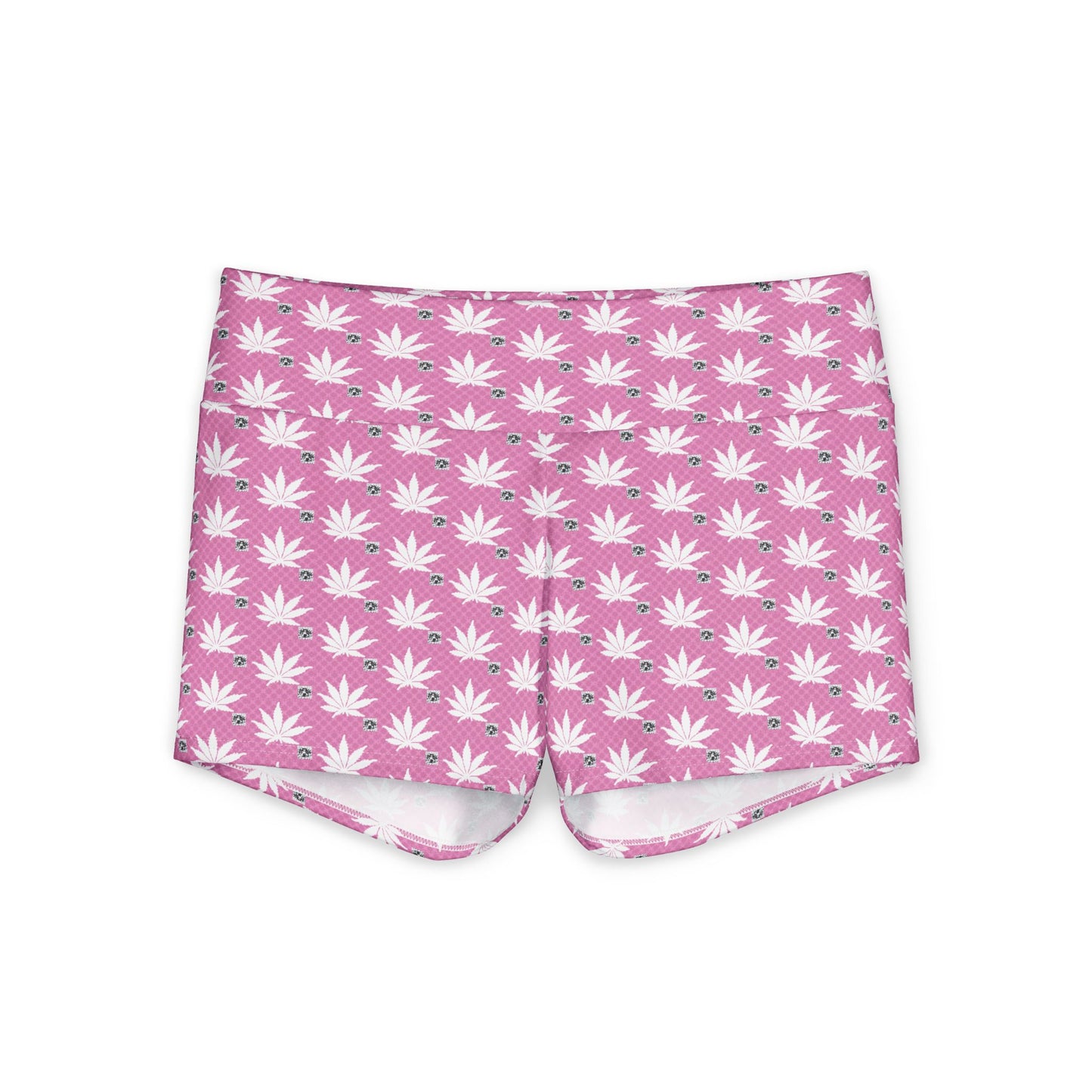 NEW PINK ICED DIAMOND Infinite Universe Yoga Shorts — Women's High-Waist Workout Shorts