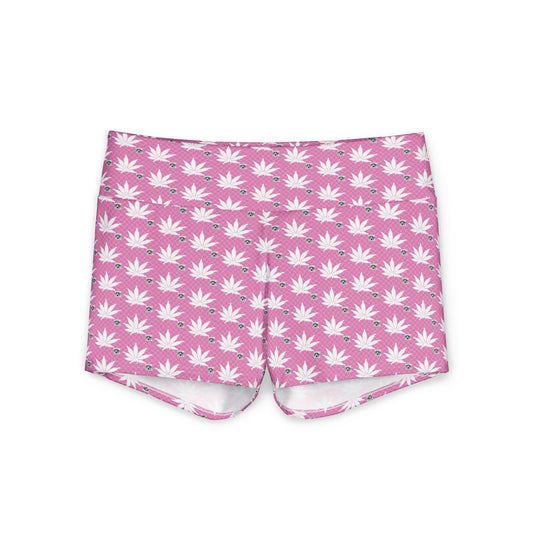 NEW PINK ICED DIAMOND Infinite Universe Yoga Shorts — Women's High-Waist Workout Shorts