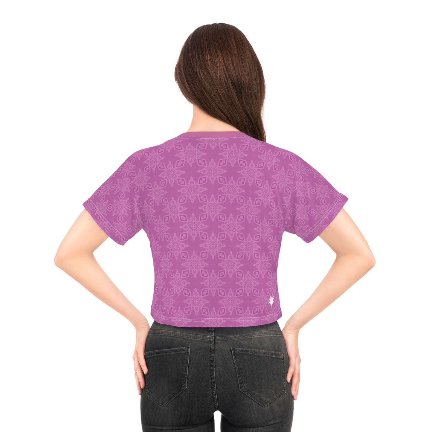 FROST Pink Diamond {BABY STAR FLAKE} Infinite Universe Crop Tee (AOP)