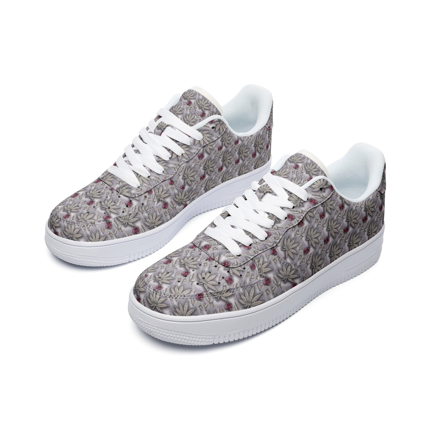 BLOOD THIRSTY RUBY RED DIAMOND Infinite Universe Unisex Low Top Leather Sneakers