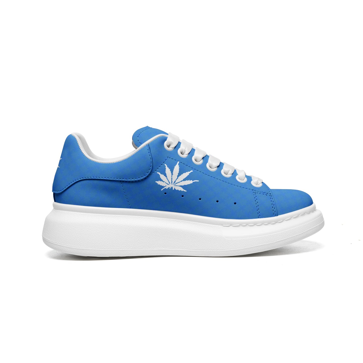 Sapphire BLUE-ICE Infinite Universe - Unisex Non Slip Lace Up Faux Leather Sneakers
