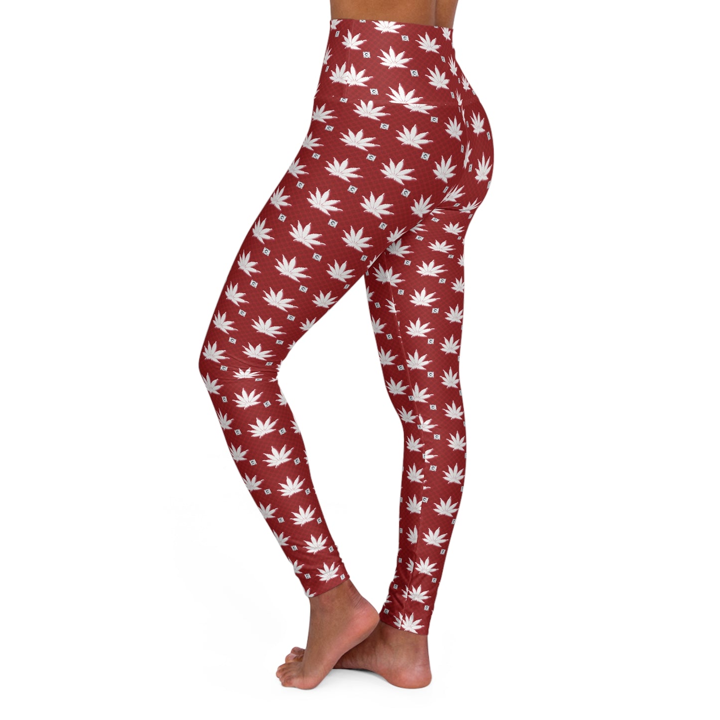BLOOD ICED FROST Infinite Universe High-Waist Yoga Leggings — All-Over Print Floral Meditation Activewear
