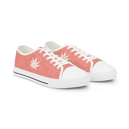 FROSTED ROSY CORAL - Infinite Universe - Stylish Cannabis Print Sneakers for Men