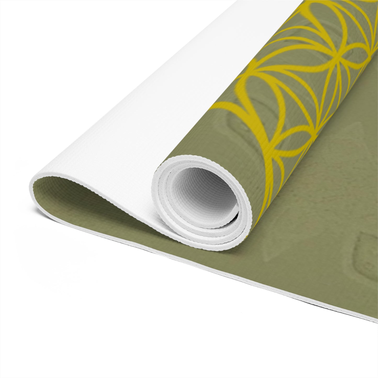 TWO GOLD STARS/CIRCLE OF LIFE/CHRIST RETURNED MEDITATION/Foam Yoga Mat