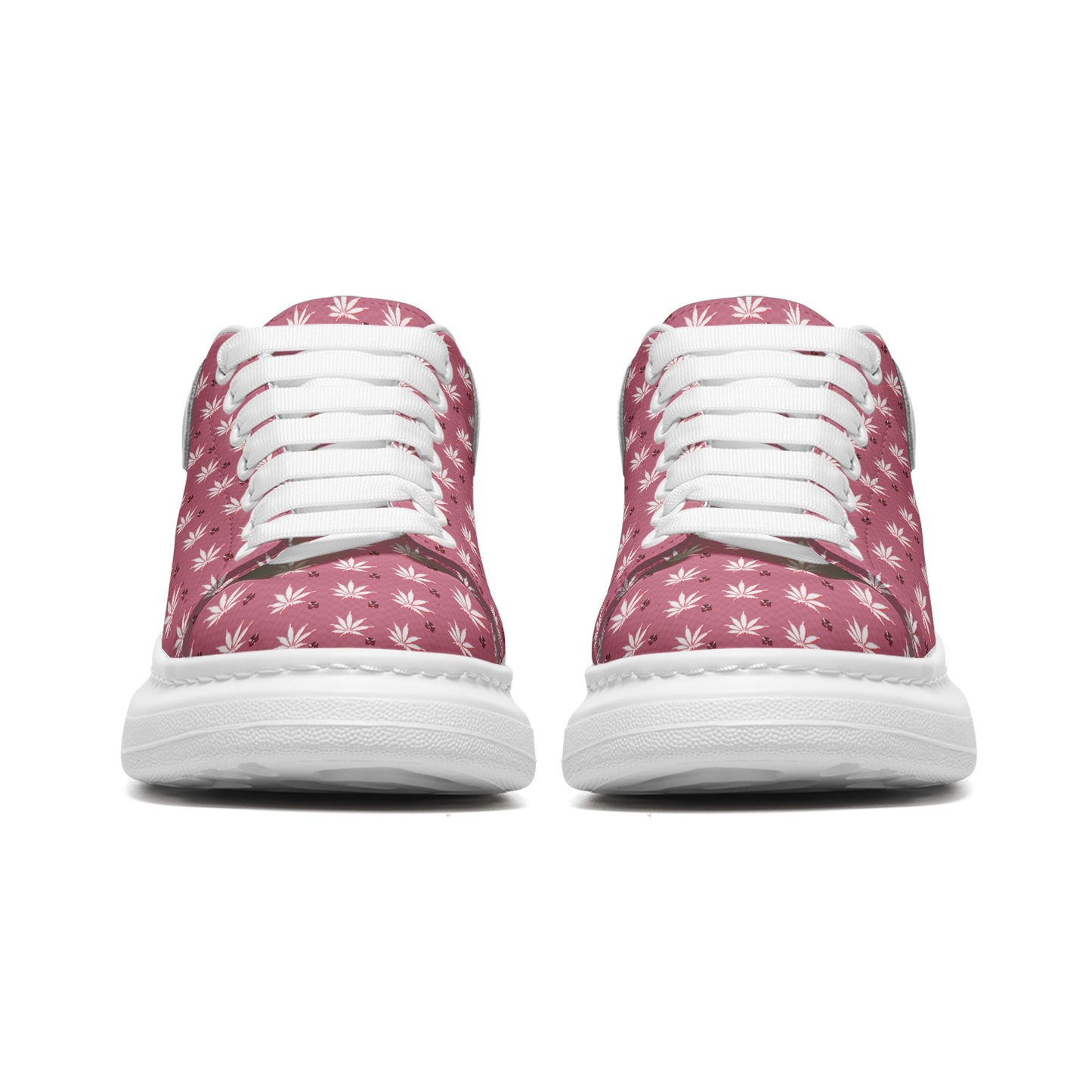 Unisex Non Slip Lace Up Faux Leather Sneakers
