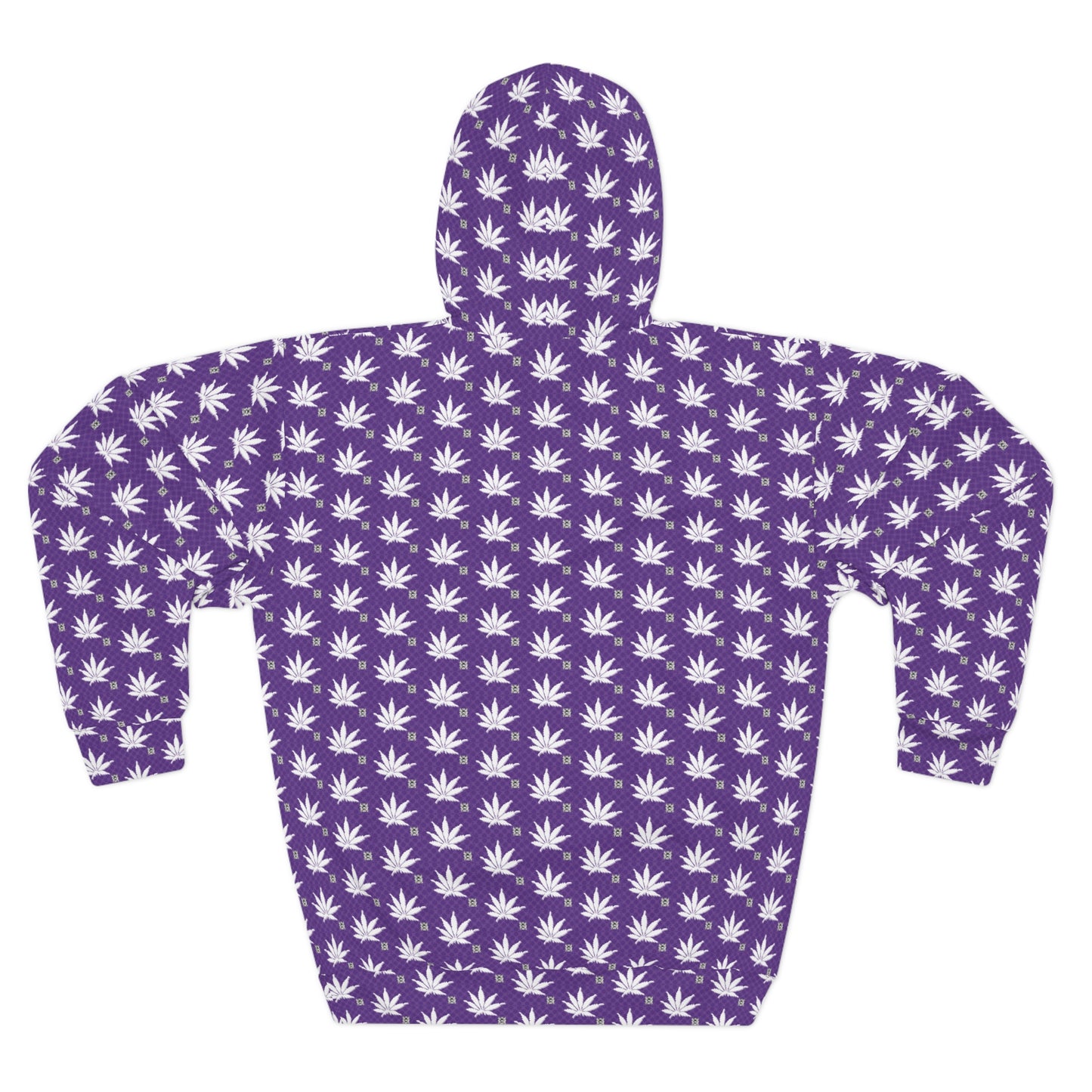 FROSTED RICH ICED DIAMOND Infinite Universe Pattern Hoodie – All-Over Print Cannabis Leaf Pullover