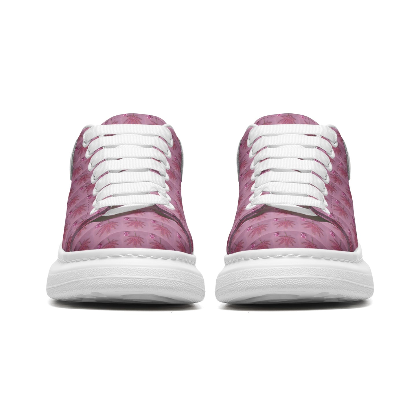 PINK ICED DIAMOND Infinite Universe Unisex Non Slip Lace Up Faux Leather Sneakers