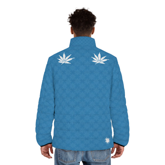 HOPE DIAMOND BLUE FROST {BABY STAR FLAKE} Infinite Universe Men's Puffer Jacket (AOP)