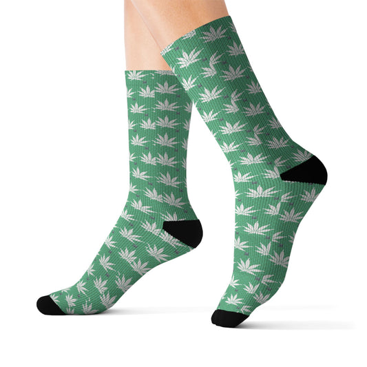 NEON GREEN SMOKE Infinite Universe Sublimation Socks