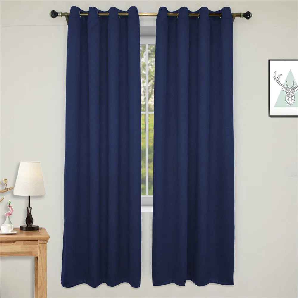100% Blackout Curtains For Living Room Bedroom Curtains Black Durable 3-layer Foam Insulated Sun Blocking Thick Window Treatment