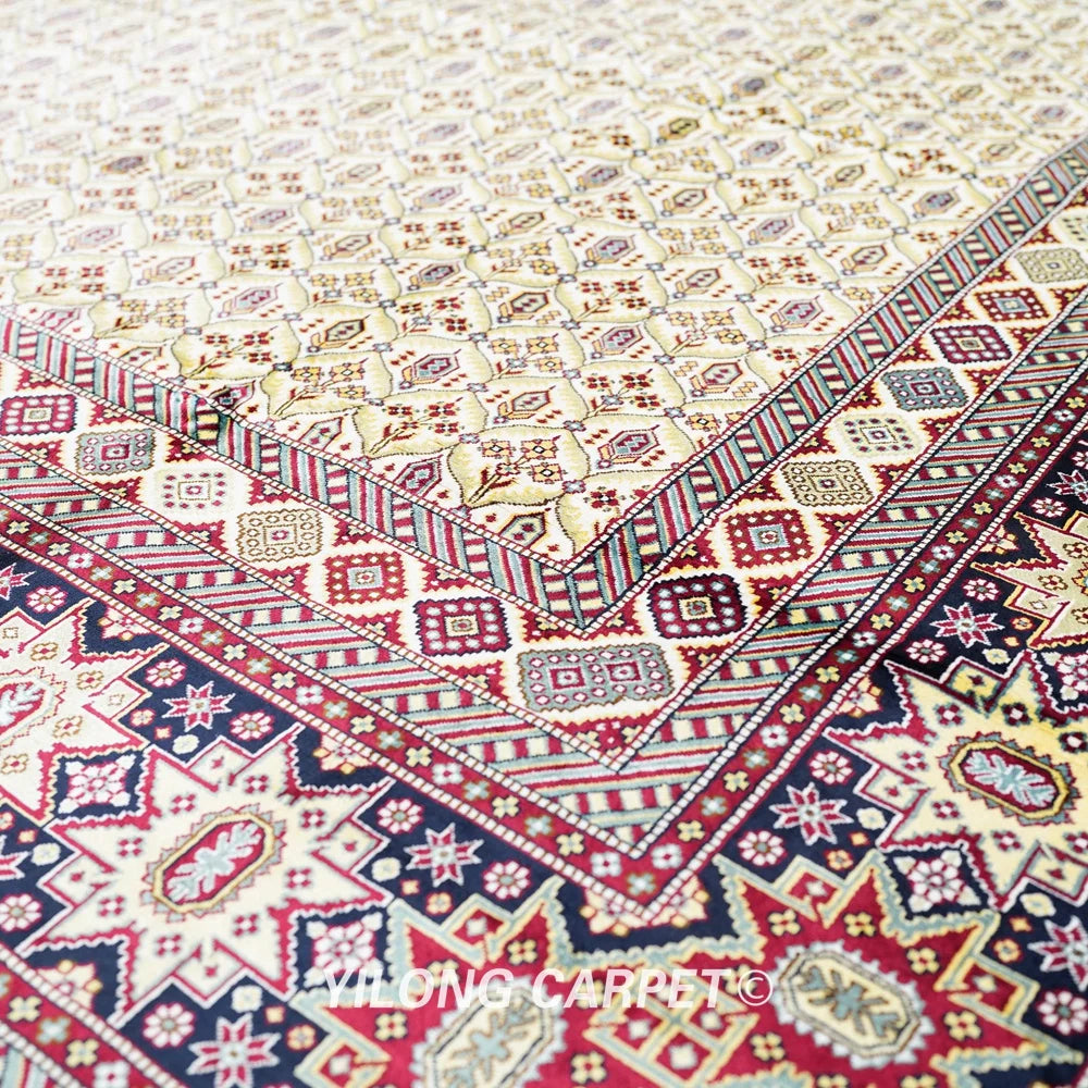 Yilong 12'x18' Oversized Hand Knotted Silk Carpet Large All Over Area Rug (TJ323A)