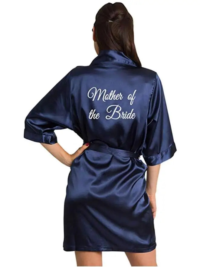 Burgundy Satin Kimono Robes women short pajamas dressing gown wine red Bridesmaid Gift team bride Bridal Party Robes