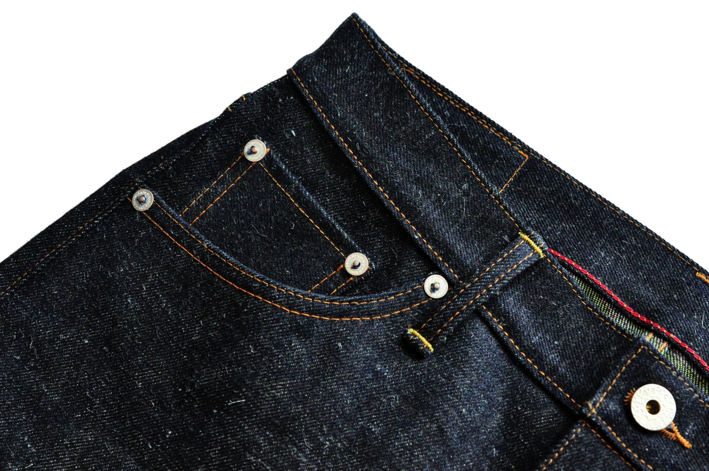 SAUCE ORIGIN EXL916-AG Mens Jeans cotton linen Selvedge Sanforized Raw Denim Jeans for Men Straight Fit Silver Button 19 oz