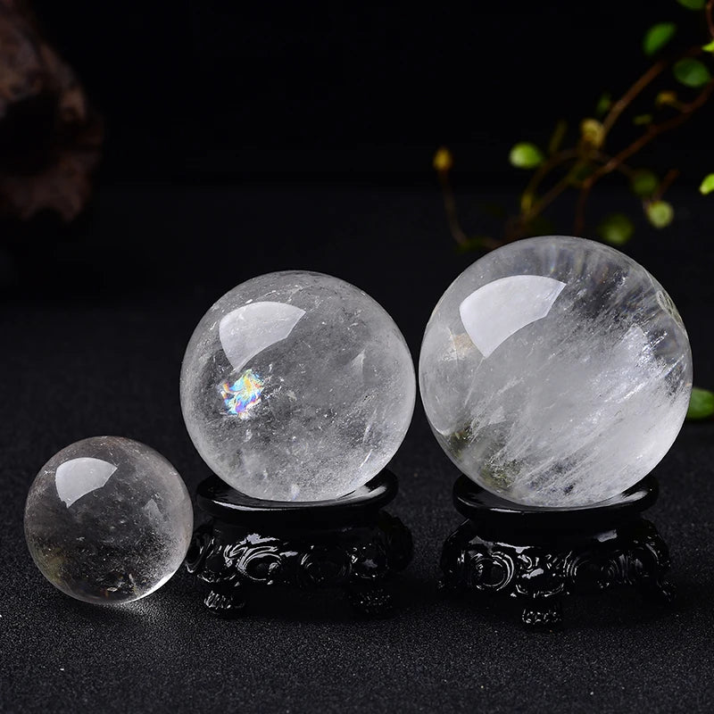 1PC Natural Stone Crystal Quartz Ball Rock Mineral Healing Massage Ball Reiki Meditation Energy Stone Home Decor