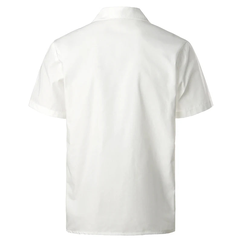 White Cuban Camp Guayabera Shirt Men Stylish Embroidered Woven Button-Down Shirts Mens Mexican Caribbean Style Beach Shirts 2XL