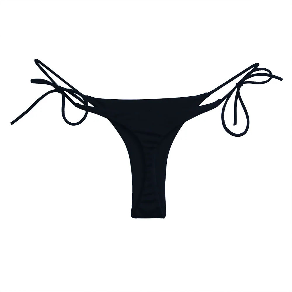Wholesale Womens Bikini Bottoms Sexy Swimsuit Thong Vintage Swimwear Black Brazilian Biquini Designer Bikinis T-back Cheeky