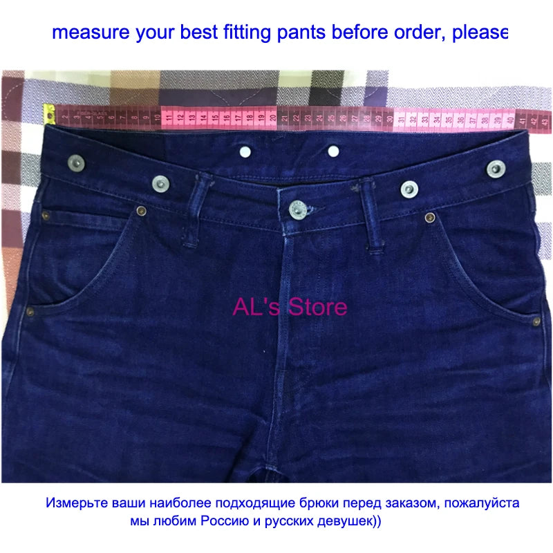 350-0001 Read Description! Red Tornado Indigo Selvage Unwashed Pants Unsanforized Brass Buckle Raw Denim Jean 14oz