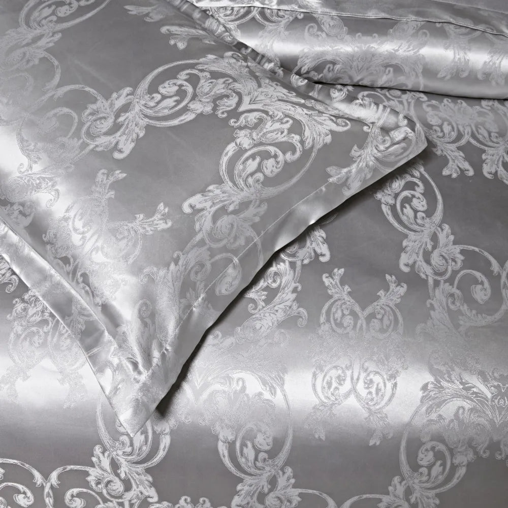 Satin Jacquard Bedding Set Luxury Bed Linens European Style Duvet Cover Queen King Size For Adults