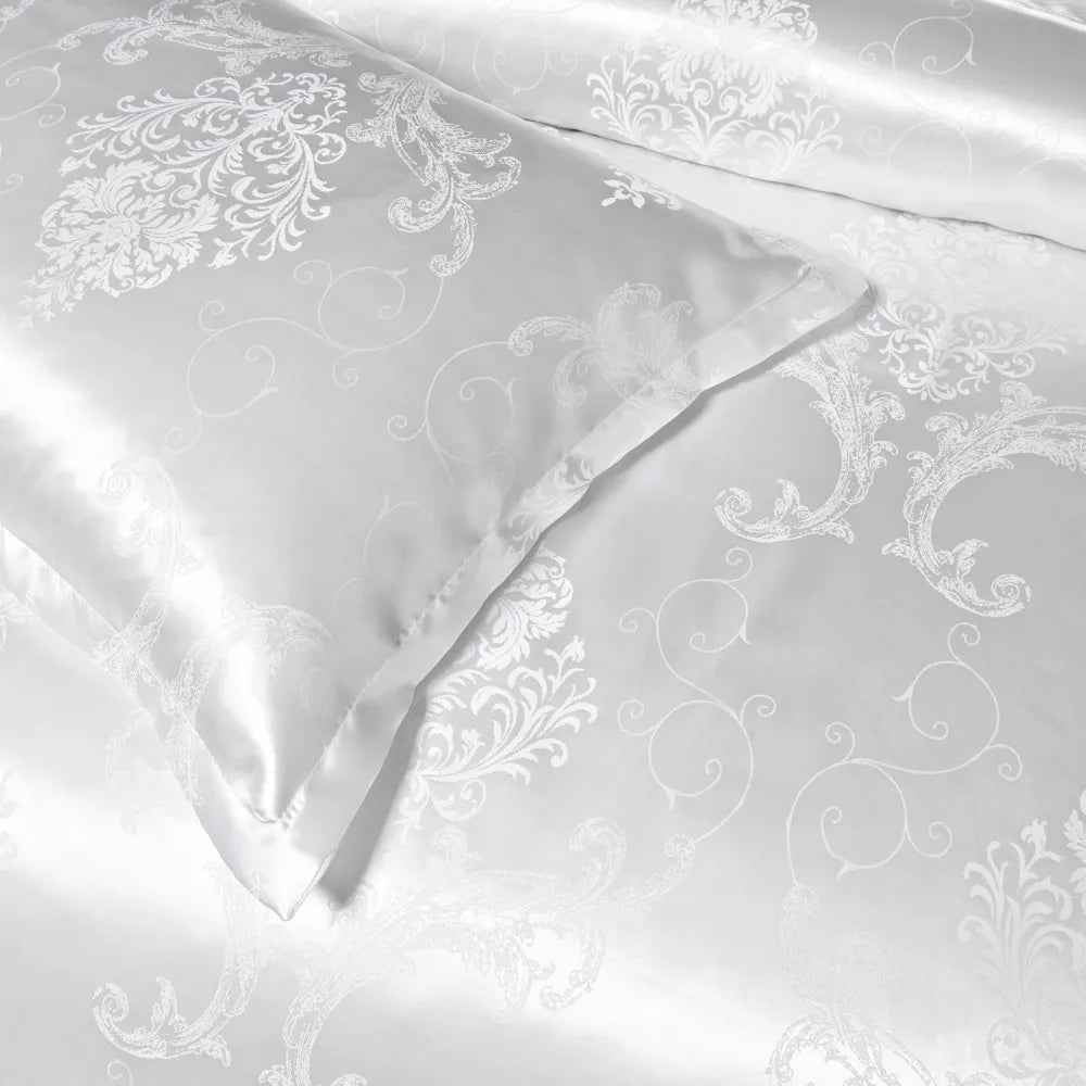 Satin Jacquard Bedding Set Luxury Bed Linens European Style Duvet Cover Queen King Size For Adults