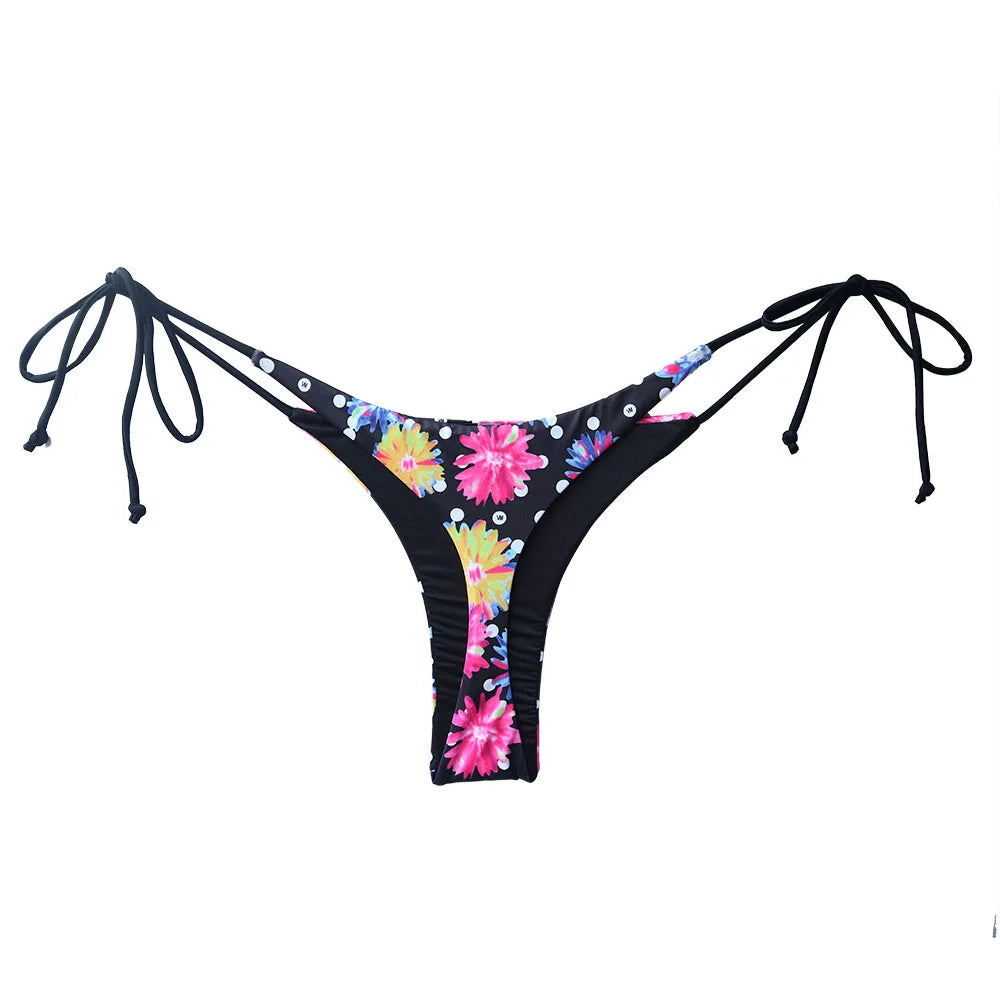 Wholesale Womens Bikini Bottoms Sexy Swimsuit Thong Vintage Swimwear Black Brazilian Biquini Designer Bikinis T-back Cheeky
